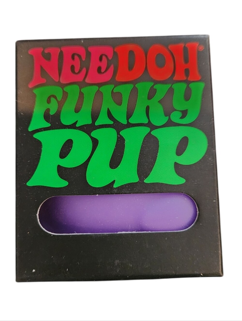 NEW NeeDoh Funky Pup Bright Purple Squeeze Squish Pull Poke Cute Pup Details